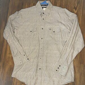 Wrangler George Strait Troubadour Collection Gray Pearl Snap Shirt Size L